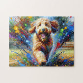 Australisches Labradoodle Dog Portrait Akryllische Puzzle (Horizontal)