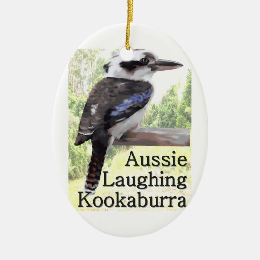Australisches lachendes Kookaburra Keramik Ornament (Vorne)