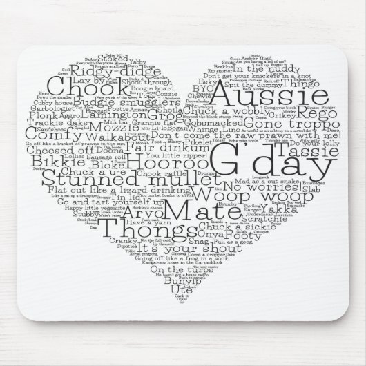 Australisches Lang-Herz Mousepad (Vorne)