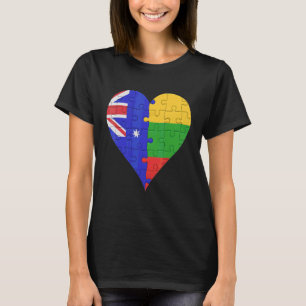 Australisches Litauisches Flaggenherz T-Shirt