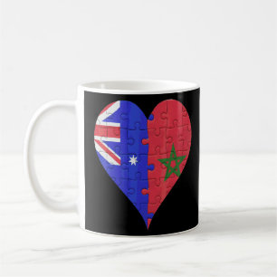 Australisches marokkanisches Flaggenherz Kaffeetasse