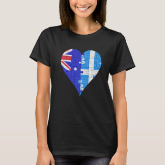 Australisches Martiniquais Flag Herz T-Shirt