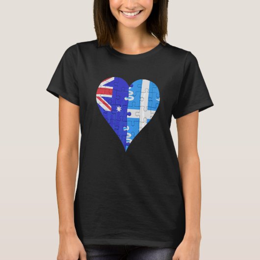 Australisches Martiniquais Flag Herz T-Shirt (Vorderseite)