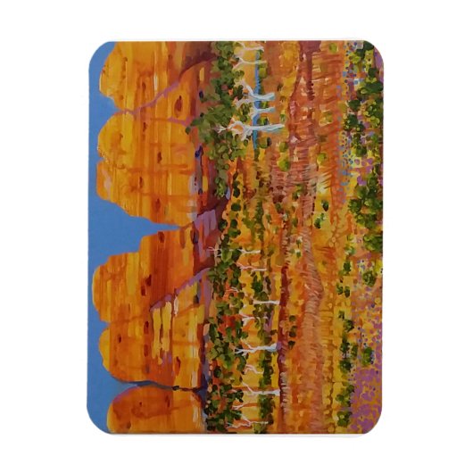 Australisches Outback mit Wildblumen Magnet (Vertikal)