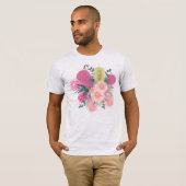 Australisches Outback Rosa und Gelb Blüten T-Shirt (Vorne ganz)