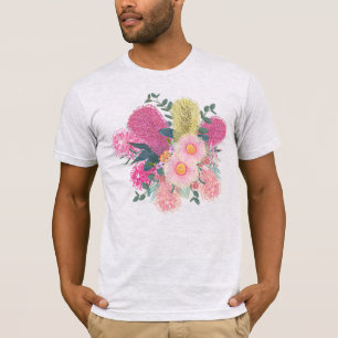 Australisches Outback Rosa und Gelb Blüten T-Shirt
