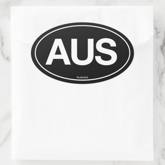 Australisches Oval Ovaler Aufkleber (Tasche)