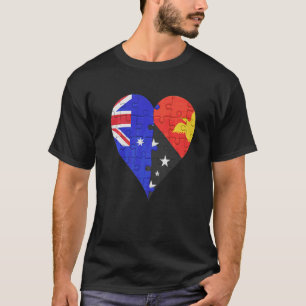Australisches Papua-Neuguinea-Flaggenherz T-Shirt