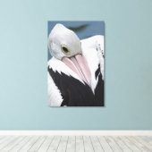 Australisches Pelikan nah Leinwanddruck (Insitu (Holzboden))