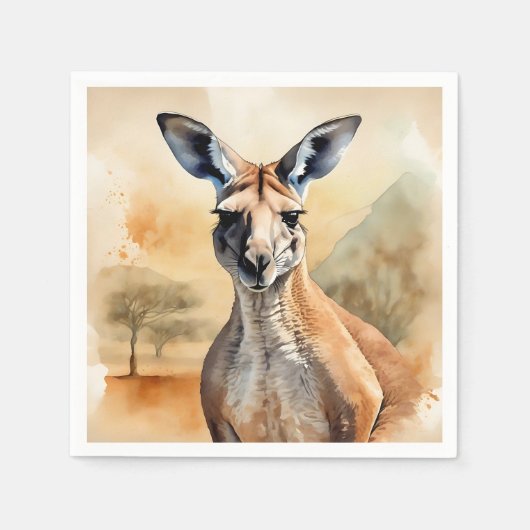 Australisches Portrait Kangaroo Serviette (Vorderseite)