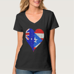 Australisches Puerto Rico Flaggenherz T-Shirt