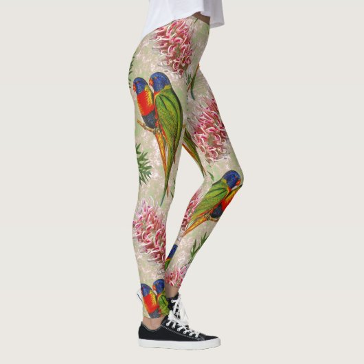 Australisches Regenbogen Lorikeet Muster Leggings (Rechts)
