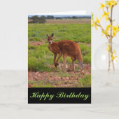Australisches Rotes Kangaroo Blankokarte Karte (Gelbe Blume)