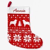 Australisches Schäfer-HundeSilhouette-Muster Kleiner Weihnachtsstrumpf (Vorderseite)