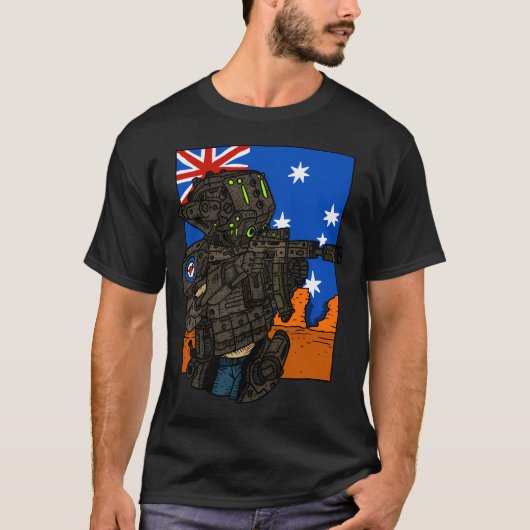 Australisches Sci Fi Soldier Girl. T-Shirt (Vorderseite)
