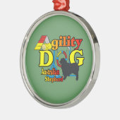 Australisches Shepherd-Agility Silbernes Ornament (Links)