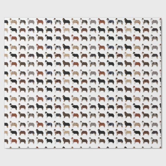 Australisches Shepherd Coat Pattern Wrapping Paper Geschenkpapier (Flach)