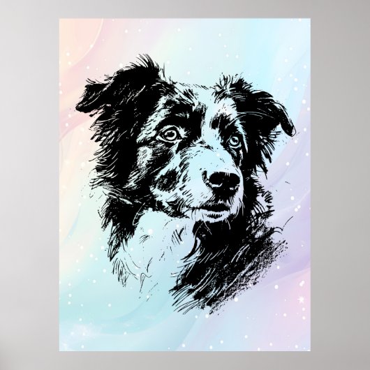 Australisches Shepherd Dog Chic Art Design Poster (Vorne)