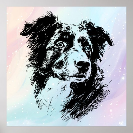 Australisches Shepherd Dog Chic Art Design Poster (Vorne)