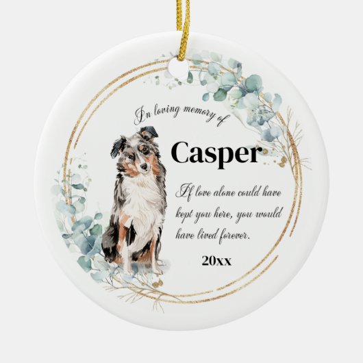 Australisches Shepherd Dog Memorial Keramik Ornament (Vorne)