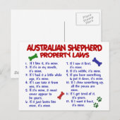 AUSTRALISCHES SHEPHERD-Eigentumsrecht 2 Postkarte (Vorne/Hinten)