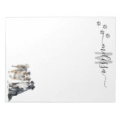 Australisches Shepherd Monogram Personalisiert Notizblock (Vorderseite)