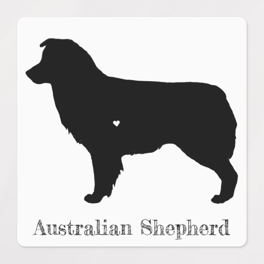 Australisches Shepherd Silhouette Sticker Set (Design 2)