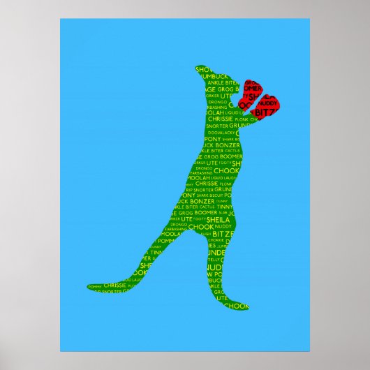 Australisches Slang Boxing Kangaroo Poster (Vorne)