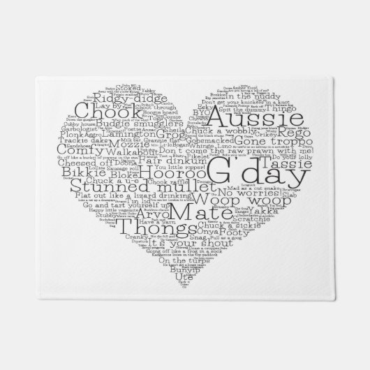 Australisches Slang-Herz Fußmatte (Vorderseite)
