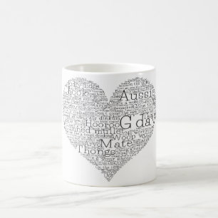 Australisches Slang-Herz Kaffeetasse