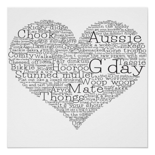 Australisches Slang-Herz Poster (Vorderseite)