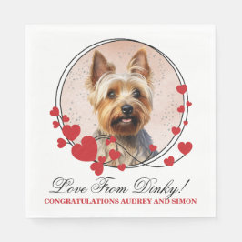 Australisches Terrier Red Heart Wedding Dog Foto Serviette