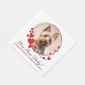 Australisches Terrier Red Heart Wedding Dog Foto Serviette (Ecke)