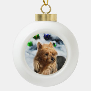 Australisches Terrier-Weihnachten Keramik Kugel-Ornament