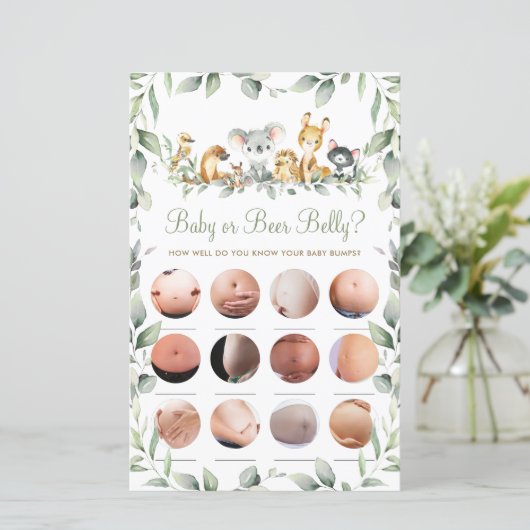 Australisches Tier Shower Baby oder Bierbauch Game (Stehend Vorderseite)