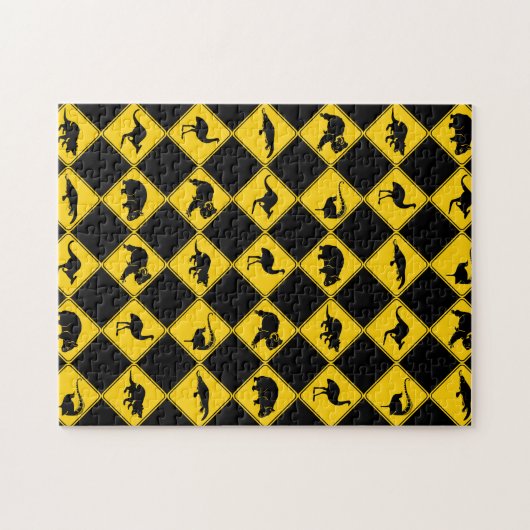 Australisches Tierstraßenschild-Muster Puzzle (Horizontal)