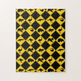 Australisches Tierstraßenschild-Muster Puzzle