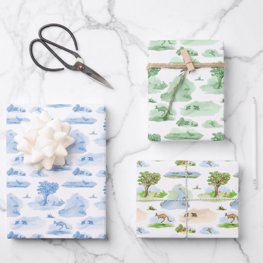 Australisches Tiertoile Geschenkpapier Set (Vorderseite)