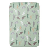 Australisches Ureinwohner Eukalyptus Grünes Muster Badematte (Vorderseite Vertikal)