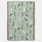 Australisches Ureinwohner Eukalyptus Grünes Muster Decke (Vorderseite Vertikal)