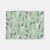 Australisches Ureinwohner Eukalyptus Grünes Muster Fleecedecke (Vorderseite (Horizontal))