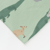 Australisches Ureinwohner Eukalyptus Grünes Muster Fleecedecke (Ecke)