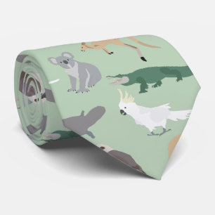 Australisches Ureinwohner Eukalyptus Grünes Muster Krawatte