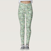 Australisches Ureinwohner Eukalyptus Grünes Muster Leggings (Vorderseite)