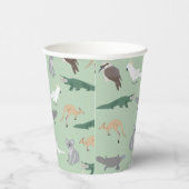 Australisches Ureinwohner Eukalyptus Grünes Muster Pappbecher (Rechts)