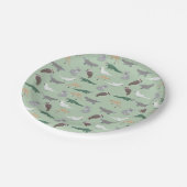 Australisches Ureinwohner Eukalyptus Grünes Muster Pappteller (Schrägansicht)