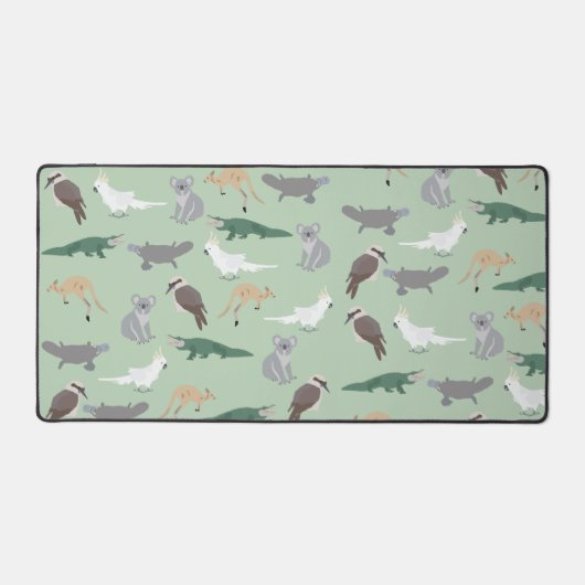 Australisches Ureinwohner Eukalyptus Grünes Muster Schreibtischunterlage (Vorderseite)