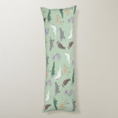 Australisches Ureinwohner Eukalyptus Grünes Muster Seitenschläferkissen (Rückseite (Vertikal))