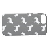 Australisches Vieh-HundeSilhouette-Muster-Grau Case-Mate iPhone Hülle (Rückseite (Horizontal))