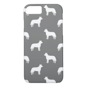 Australisches Vieh-HundeSilhouette-Muster-Grau Case-Mate iPhone Hülle